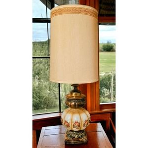 MCM Retro Country Cabin FarmHouse South Western Ranch Style Swag Table Lamp